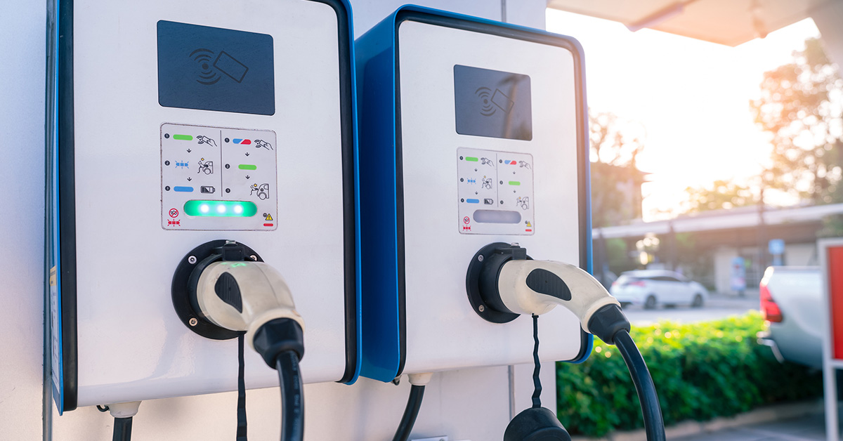 Electric Charging Stations at Gas Station electric vehicle chargers